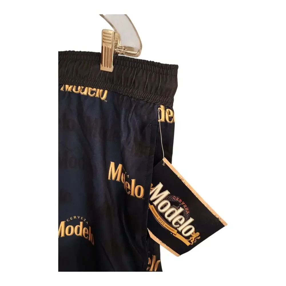 Cerveza Modelo Men's Navy And Gold Beer Board Shorts Swim Trunks Size XL (40-42)